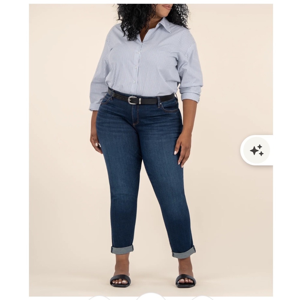 KUT from the Kloth Catherine Boyfriend Jeans 18W Dark Wash Stretch Straight Leg